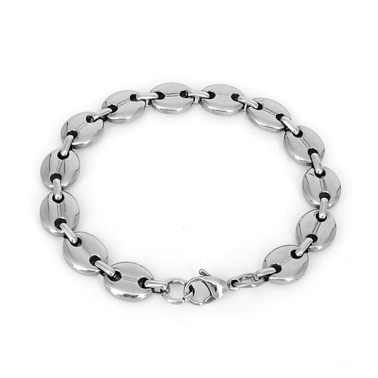 Hypnos - Bracelet grain de café acier inoxydable - Argenté