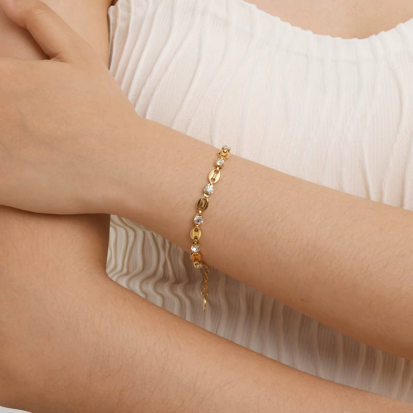 Harmonie - Bracelet grain de café - Or 18k